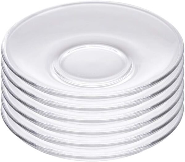 6 Pack 5 Inch Clear Glass Snack Plates