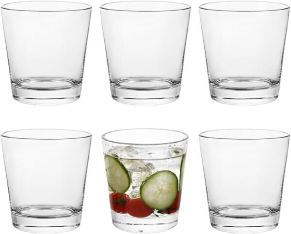 6 Pack 9oz Lead Free Lowball Glasses