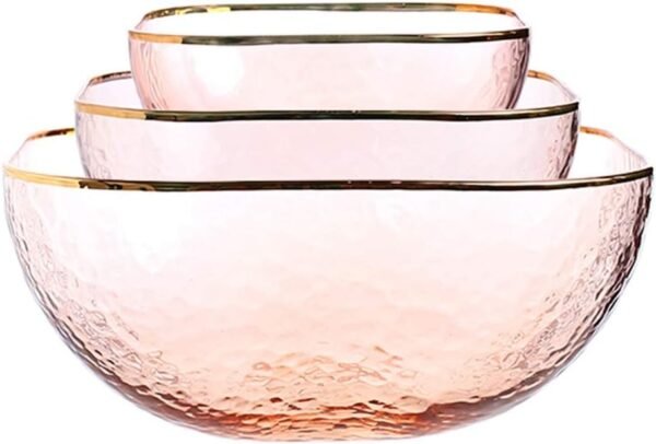 Clear Glass Bird's Nest Fruit Salad Bowl Large