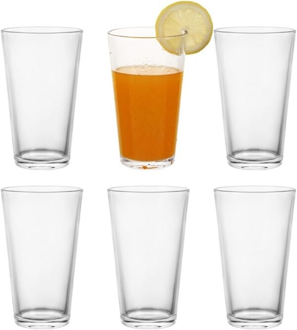 6 Pack 16oz Lead Free Highball Glasses