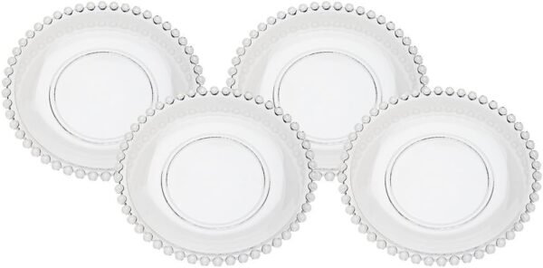 Set of 4 Glass Dessert Plates