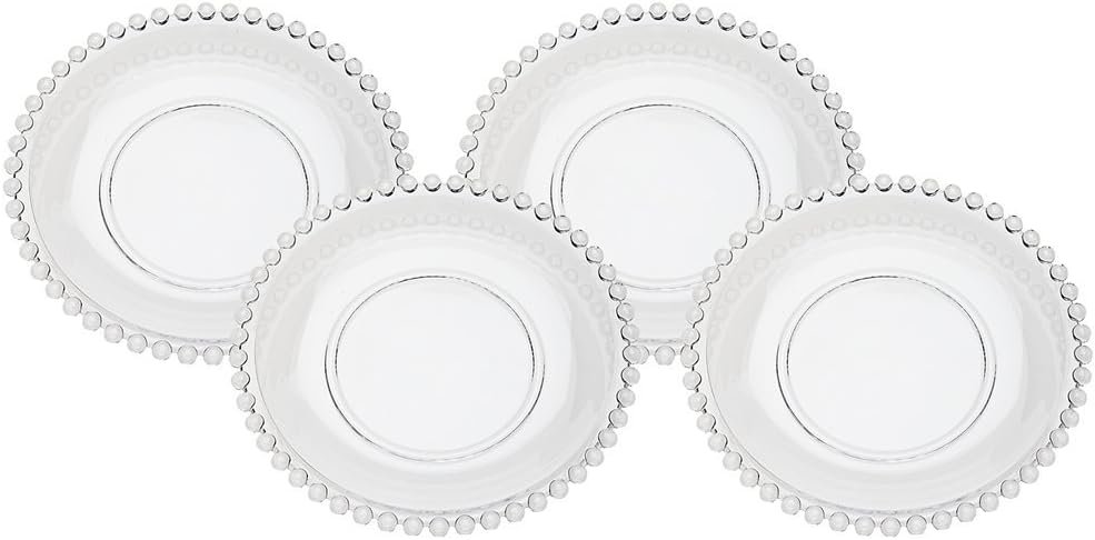 Set of 4 Glass Dessert Plates