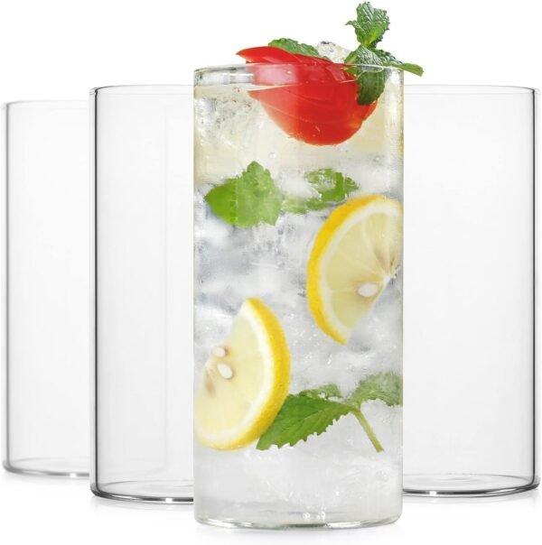 Set of 4 13oz Thin Highball Glasses