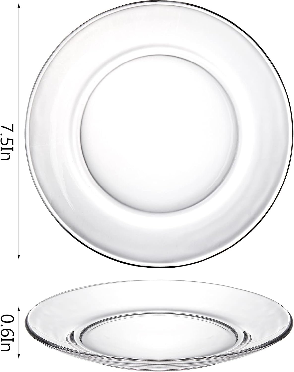 8 Pack 7 5 Inch Clear Glass Dessert Plates Image 2