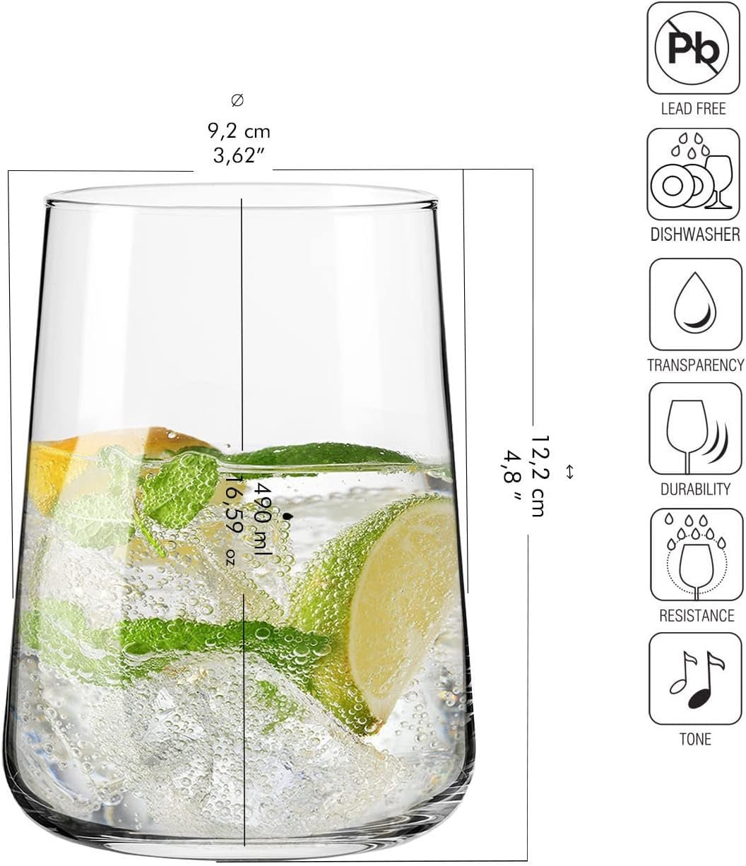 Set of 6 16 6oz Water Drinking Glasses Image 2