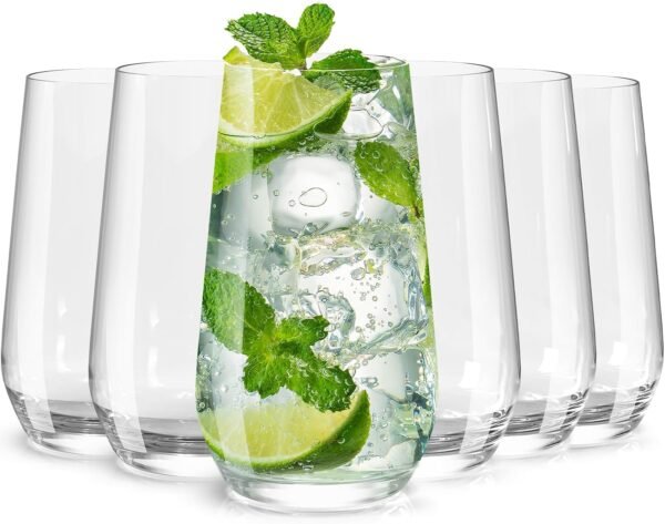 Set of 6 16 4oz Crystal Highball Drinking Glasses