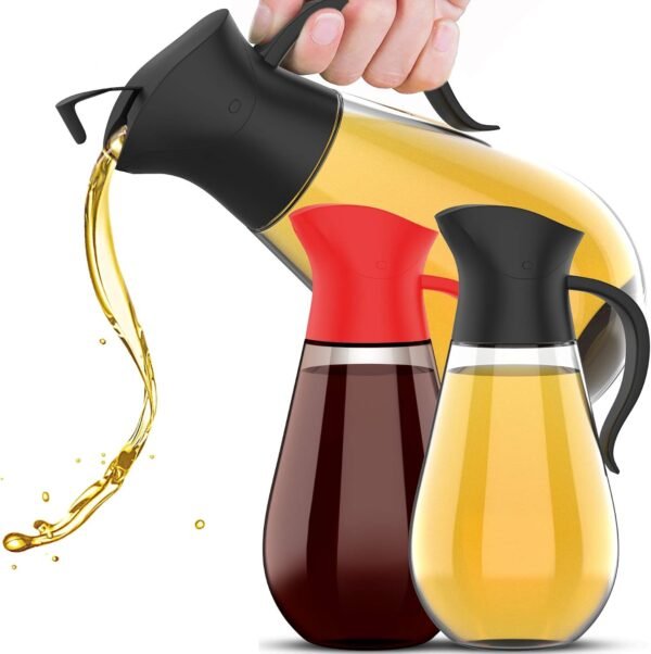 2 Pack 18 6oz Leakproof Glass Oil & Vinegar Dispensers