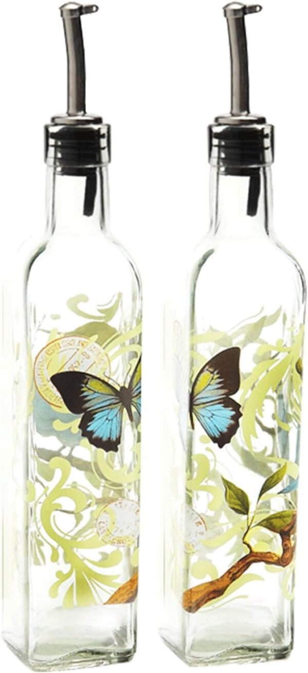 17oz Glass Olive Oil Bottle with Stainless Pourer