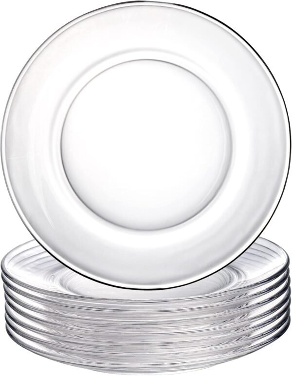 8 Pack 7 5 Inch Clear Glass Dessert Plates
