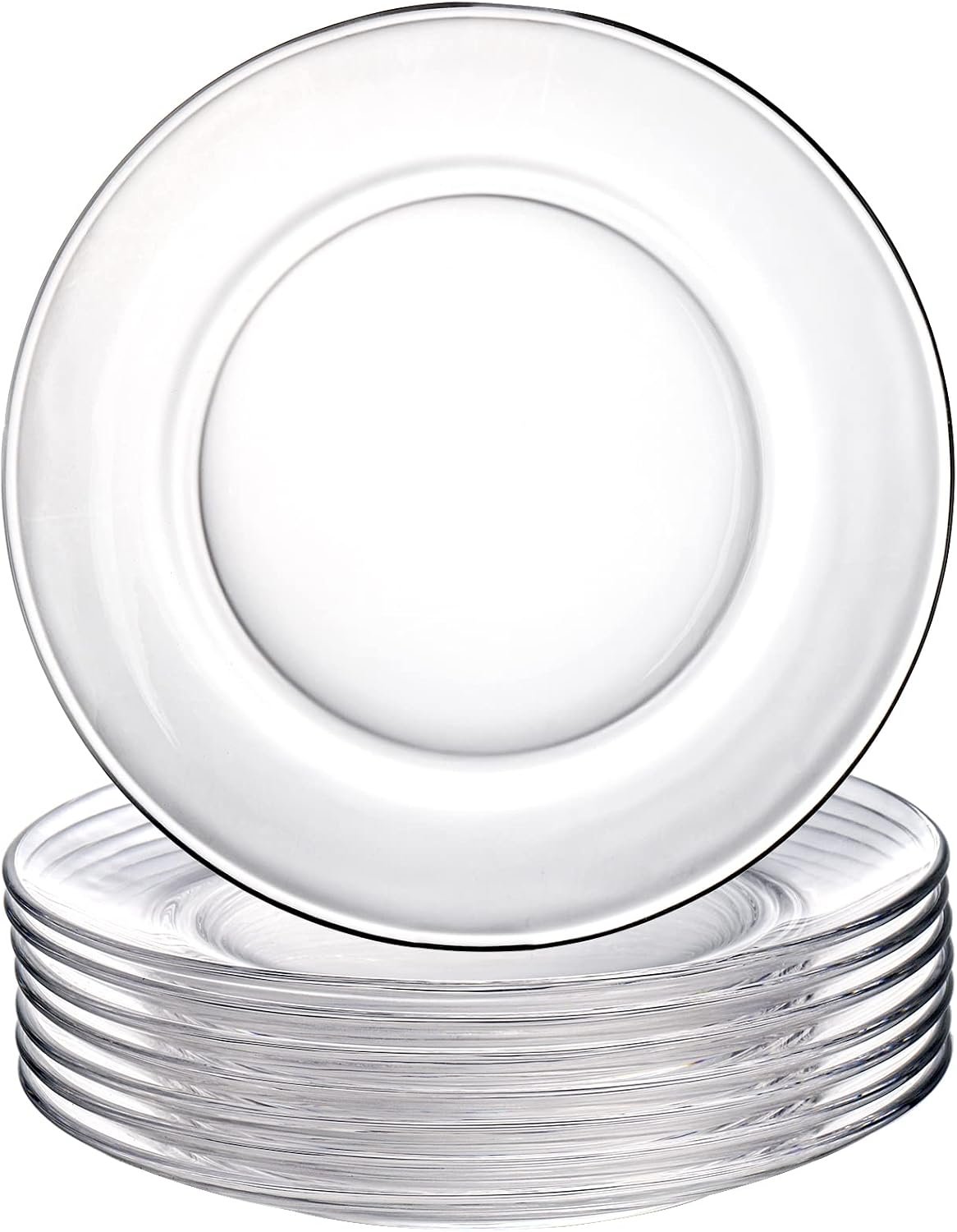 8 Pack 7 5 Inch Clear Glass Dessert Plates
