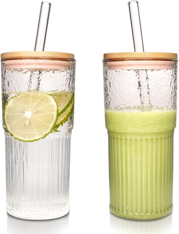 22oz Glass Iced Coffee Cups Drinking Glasses