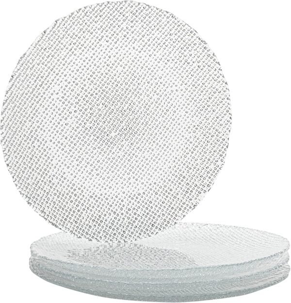 Set of 6 8 5 Inch Textured Glass Salad Plates