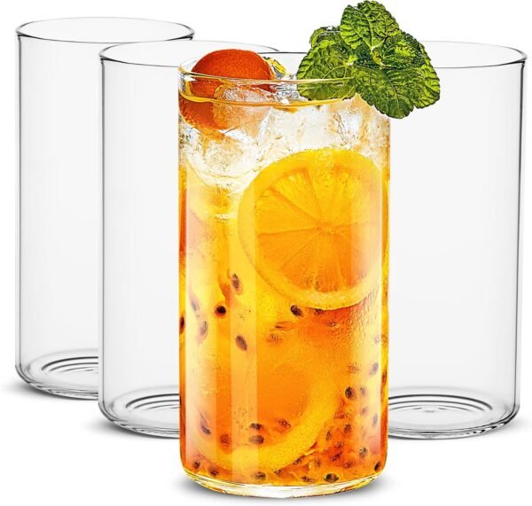 Set of 4 19oz Thin Highball Glasses