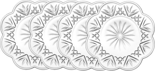 Set of 4 Crystal Dublin Canape Plates