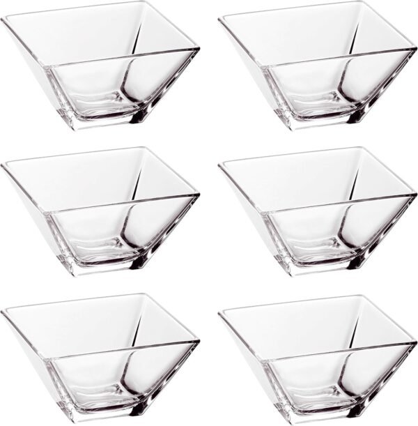Set of 6 Clear 5 5 Inch Square Glass Bowls