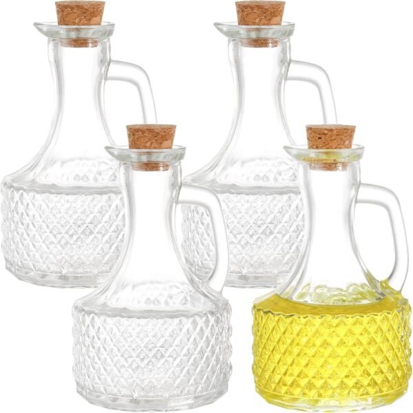4 Pack 13 5oz Glass Oil and Vinegar Cruets