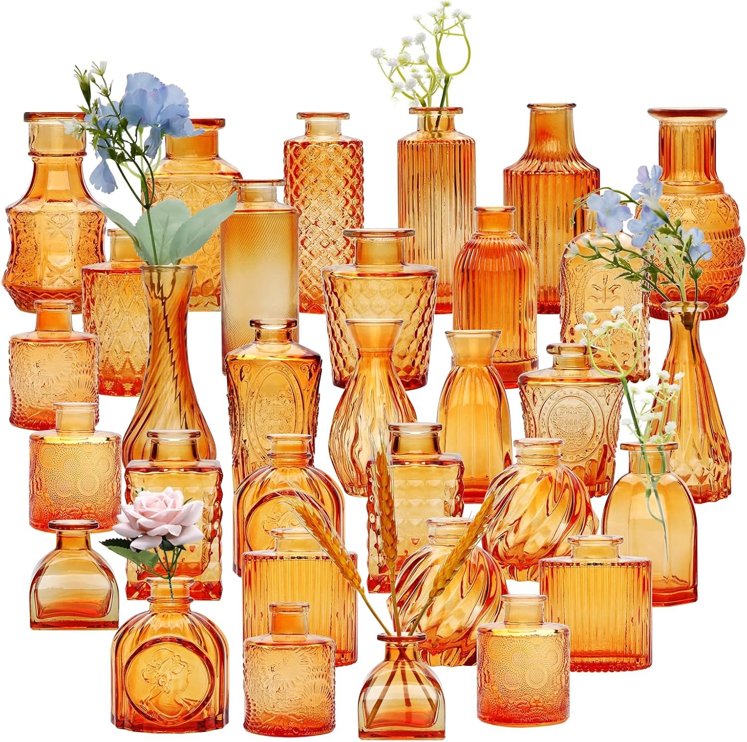 Set of 32 Small Bud Vases for Weddings