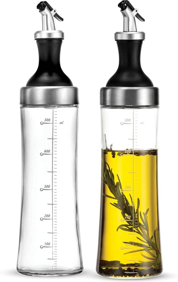 Set of 2 18oz Glass Oil and Vinegar Dispensers