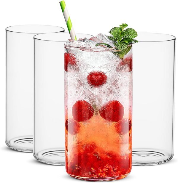Set of 4 19oz Thin Highball Glasses