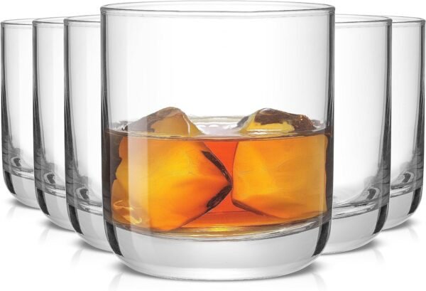 Set of 6 10oz Crystal Lowball Whiskey Glasses